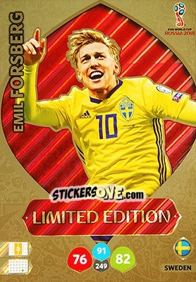 Cromo Emil Forsberg - FIFA World Cup 2018 Russia. Adrenalyn XL n. XXL-EF - Panini
