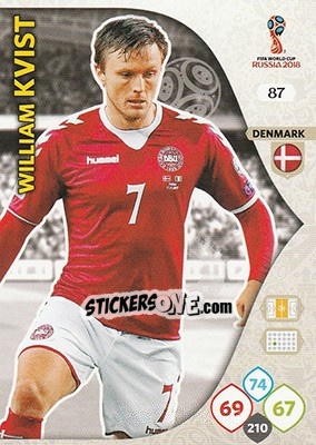 Figurina William Kvist - FIFA World Cup 2018 Russia. Adrenalyn XL n. 87 - Panini