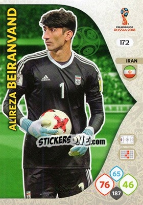 Sticker Alireza Beiranvand - FIFA World Cup 2018 Russia. Adrenalyn XL n. 172 - Panini