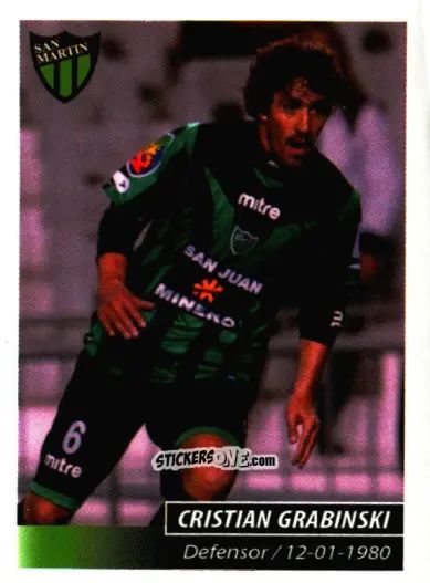 Figurina Cristian Grabinski - Fùtbol Argentino 2011 n. 347 - Panini