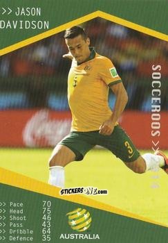 Sticker Jason Davidson - Football Australia Trading Cards 2014-2015 n. 168 - Tap'N'Play