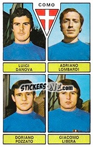 Figurina Danova / Lombardi / Pozzato / Libera - Calciatori 1971-1972 n. 395 - Panini