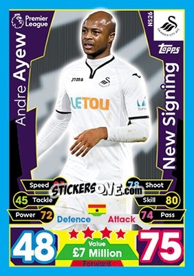 Cromo Andre Ayew - English Premier League 2017-2018. Match Attax Extra n. NS26 - Topps