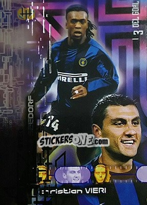 Figurina Inter (Seedorf / Vieri) - Calcio Cards 1999-2000. Serie 2 n. 85 - Panini