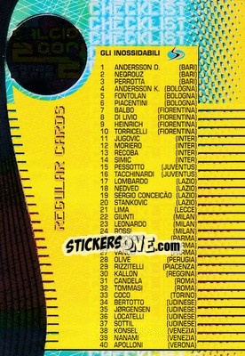 Figurina Checklist - Calcio Cards 1999-2000. Serie 2 n. C1 - Panini