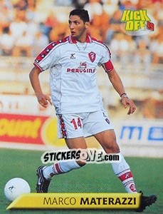 Figurina Marco Materazzi - Calcio 1999-2000. Kick Off n. 140 - Merlin