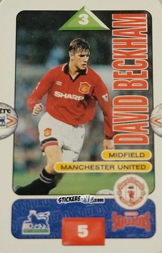 Sticker David Beckham - Squads Premier League 1995-1996 n. 151 - Subbuteo