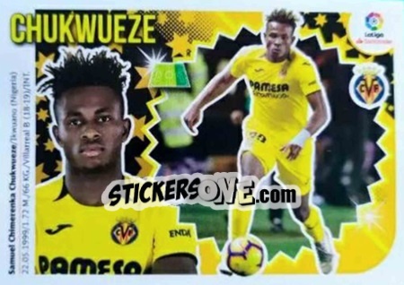 Figurina Samuel Chukwueze - Liga Spagnola 2018-2019 n. M39 - Colecciones ESTE