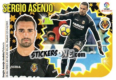Sticker Sergio Asenjo (1) - Liga Spagnola 2018-2019 n. 611 - Colecciones ESTE