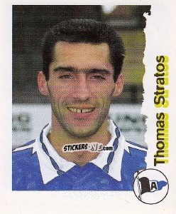 Cromo Thomas Stratos - Fußball Bundesliga zur Endphase der Saison 1996/1997 n. 8 - Panini
