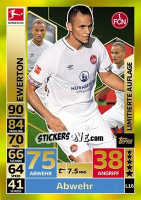 Figurina Ewerton - German Fussball Bundesliga 2018-2019. Match Attax n. L16 - Topps