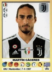 Figurina Martin Caceres (Juventus) - Calciatori 2018-2019 n. M32 - Panini