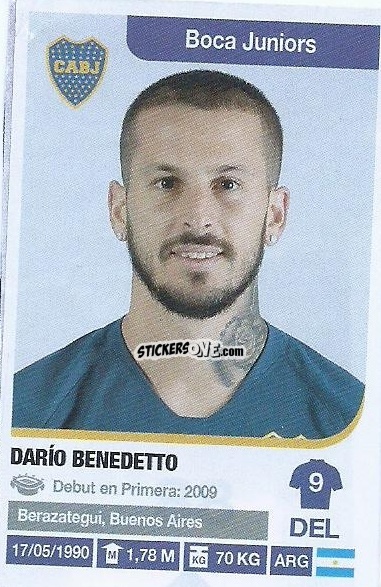 Figurina Darío Benedetto - Fùtbol Argentino 2018-2019 n. 88 - Panini