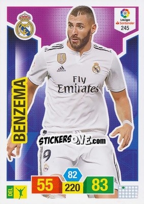 Figurina Benzema - Liga Santander 2018-2019. Adrenalyn XL n. 245 - Panini