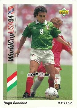 Figurina Hugo Sanchez - World Cup USA 1994. Preview Italian/Spanish n. 64 - Upper Deck