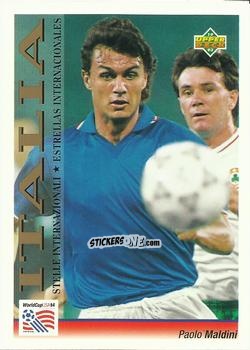 Sticker Paolo Maldini - World Cup USA 1994. Preview Italian/Spanish n. 104 - Upper Deck