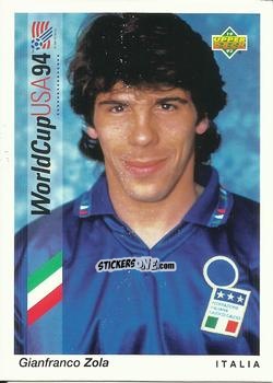 Figurina Gianfranco Zola - World Cup USA 1994. Preview Italian/Spanish n. 160 - Upper Deck