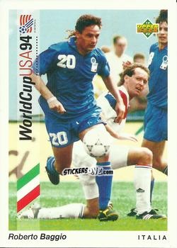 Figurina Roberto Baggio - World Cup USA 1994. Preview Italian/Spanish n. 27 - Upper Deck