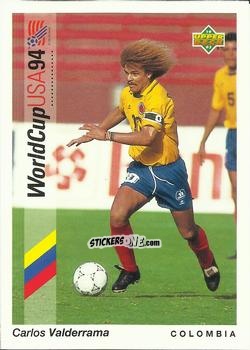 Sticker Carlos Valderrama - World Cup USA 1994. Preview Italian/Spanish n. 57 - Upper Deck