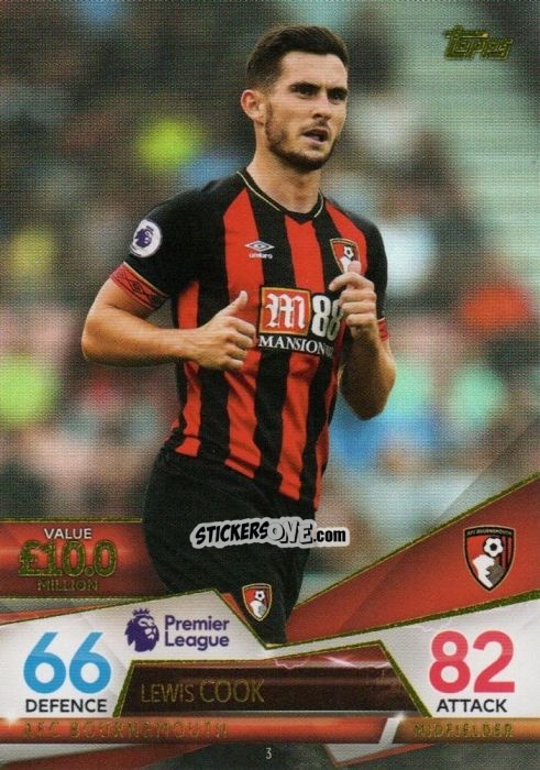 Figurina Lewis Cook - English Premier League 2018-2019. Match Attax Ultimate n. 3 - Topps