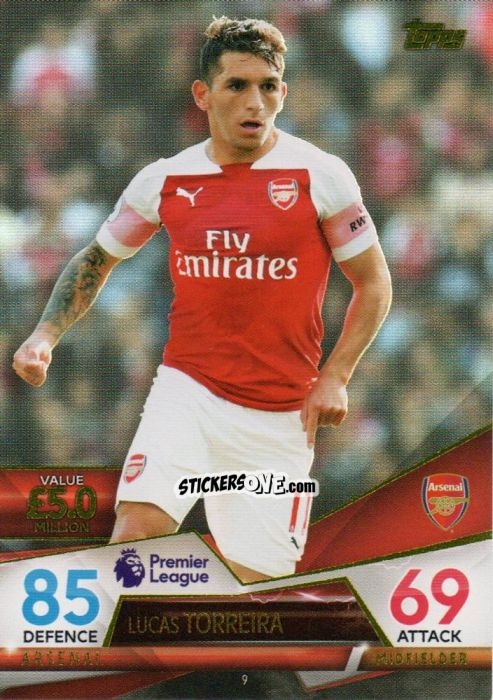 Cromo Lucas Torreira - English Premier League 2018-2019. Match Attax Ultimate n. 9 - Topps