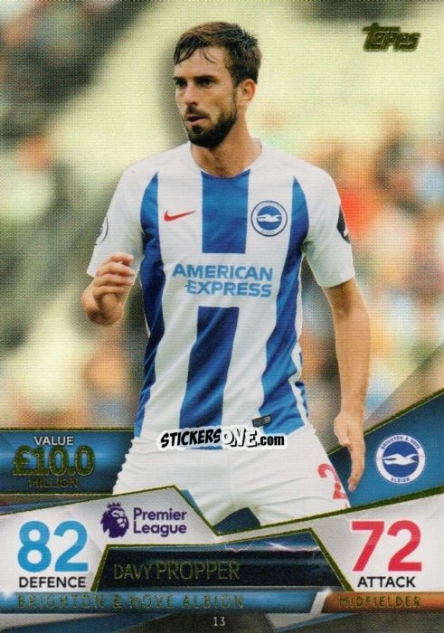 Figurina Davy Propper - English Premier League 2018-2019. Match Attax Ultimate n. 13 - Topps