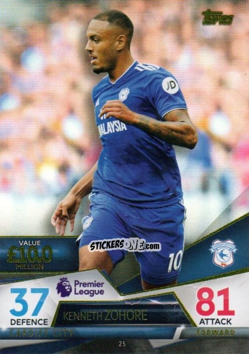 Cromo Kenneth Zohore - English Premier League 2018-2019. Match Attax Ultimate n. 25 - Topps
