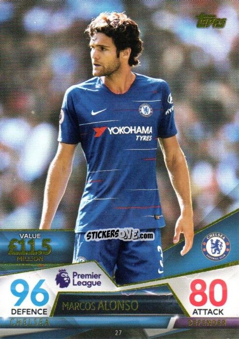 Cromo Marcos Alonso - English Premier League 2018-2019. Match Attax Ultimate n. 27 - Topps