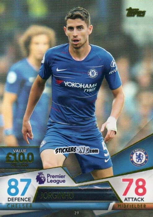 Figurina Jorginho - English Premier League 2018-2019. Match Attax Ultimate n. 29 - Topps