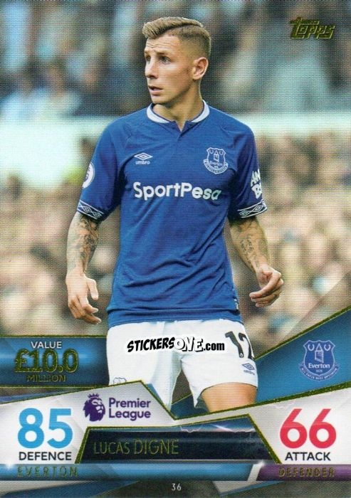 Cromo Lucas Digne - English Premier League 2018-2019. Match Attax Ultimate n. 36 - Topps