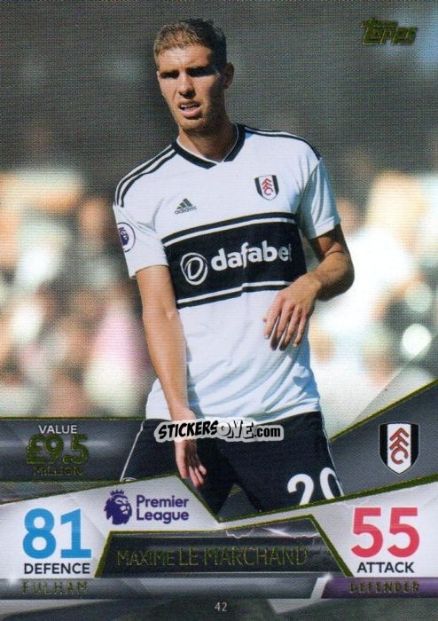 Figurina Maxime Le Marchand - English Premier League 2018-2019. Match Attax Ultimate n. 42 - Topps