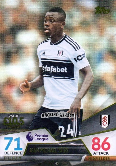 Figurina Jean Michael Seri - English Premier League 2018-2019. Match Attax Ultimate n. 43 - Topps