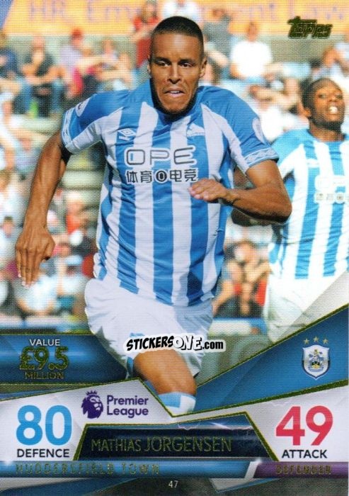 Figurina Mathias Jorgensen - English Premier League 2018-2019. Match Attax Ultimate n. 47 - Topps