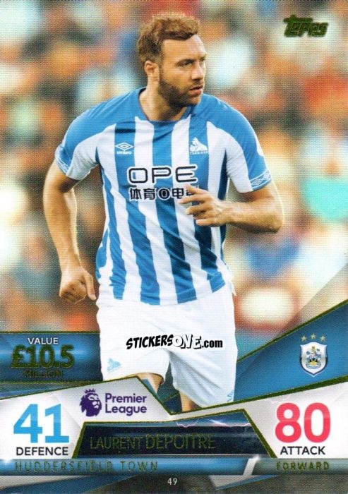 Cromo Laurent Depoitre - English Premier League 2018-2019. Match Attax Ultimate n. 49 - Topps