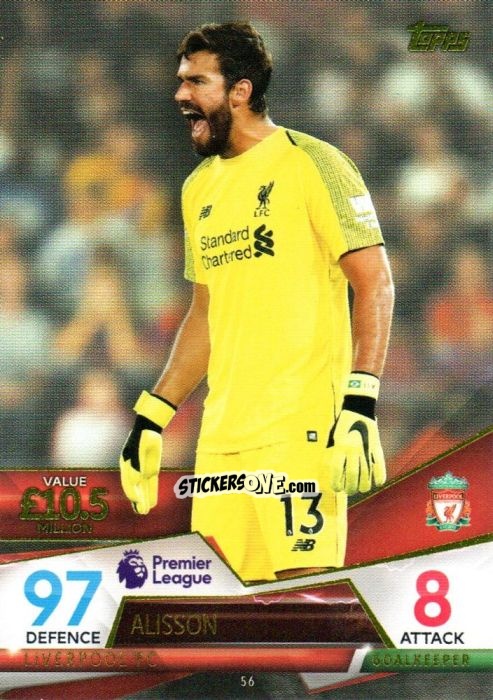 Cromo Alisson - English Premier League 2018-2019. Match Attax Ultimate n. 56 - Topps