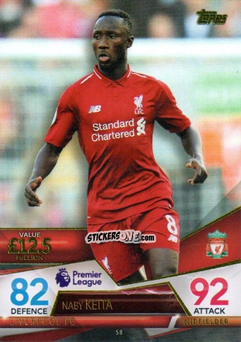 Sticker Naby Keïta - English Premier League 2018-2019. Match Attax Ultimate n. 58 - Topps