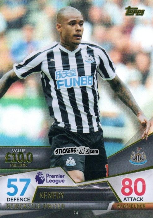 Figurina Kenedy - English Premier League 2018-2019. Match Attax Ultimate n. 74 - Topps