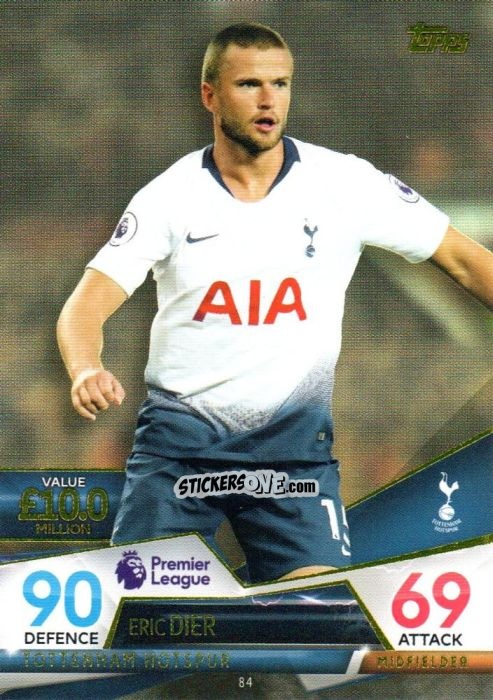 Sticker Eric Dier - English Premier League 2018-2019. Match Attax Ultimate n. 84 - Topps