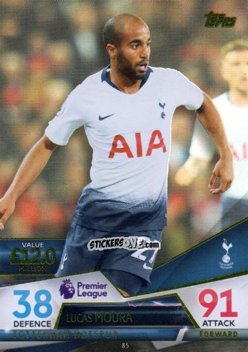 Cromo Lucas Moura - English Premier League 2018-2019. Match Attax Ultimate n. 85 - Topps