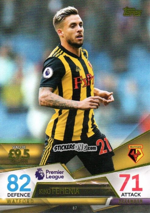 Cromo Kiko Femenia - English Premier League 2018-2019. Match Attax Ultimate n. 87 - Topps