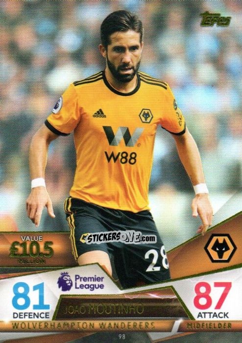 Cromo Joao Moutinho - English Premier League 2018-2019. Match Attax Ultimate n. 98 - Topps