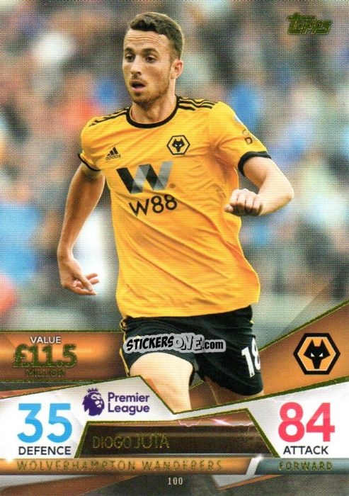 Cromo Diogo Jota - English Premier League 2018-2019. Match Attax Ultimate n. 100 - Topps