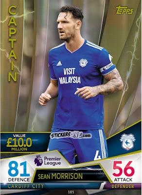 Cromo Sean Morrison - English Premier League 2018-2019. Match Attax Ultimate n. 105 - Topps