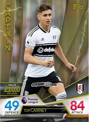 Figurina Tom Cairney - English Premier League 2018-2019. Match Attax Ultimate n. 109 - Topps