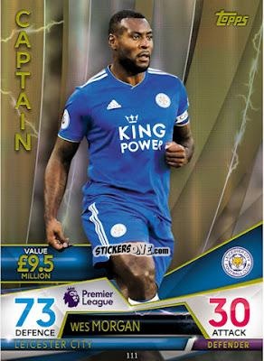 Cromo Wes Morgan - English Premier League 2018-2019. Match Attax Ultimate n. 111 - Topps