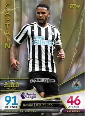Cromo Jamaal Lascelles - English Premier League 2018-2019. Match Attax Ultimate n. 115 - Topps
