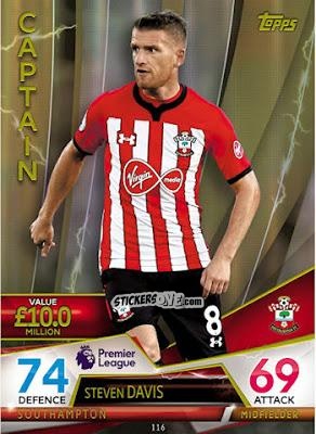 Cromo Steven Davis - English Premier League 2018-2019. Match Attax Ultimate n. 116 - Topps