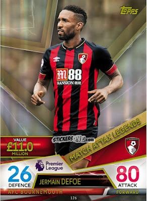 Sticker Jermain Defoe - English Premier League 2018-2019. Match Attax Ultimate n. 126 - Topps