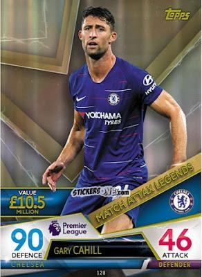 Sticker Gary Cahill - English Premier League 2018-2019. Match Attax Ultimate n. 128 - Topps