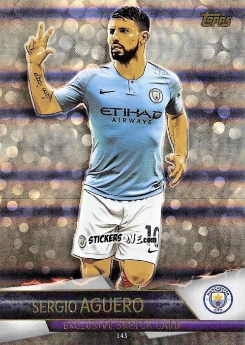 Figurina Sergio Aguero - English Premier League 2018-2019. Match Attax Ultimate n. 143 - Topps